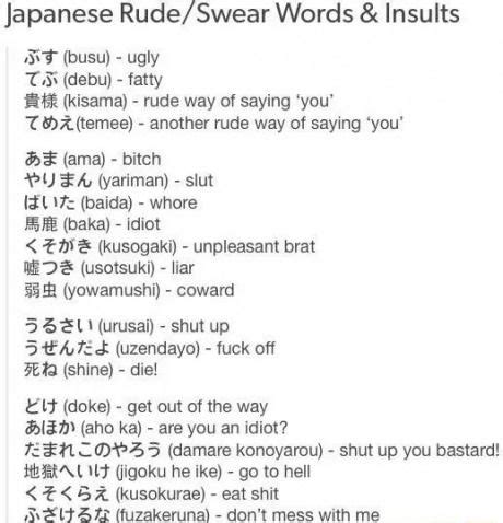 100 Curses and Insults in Japanese